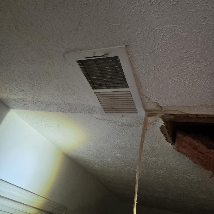 Water damage mitigation in progress